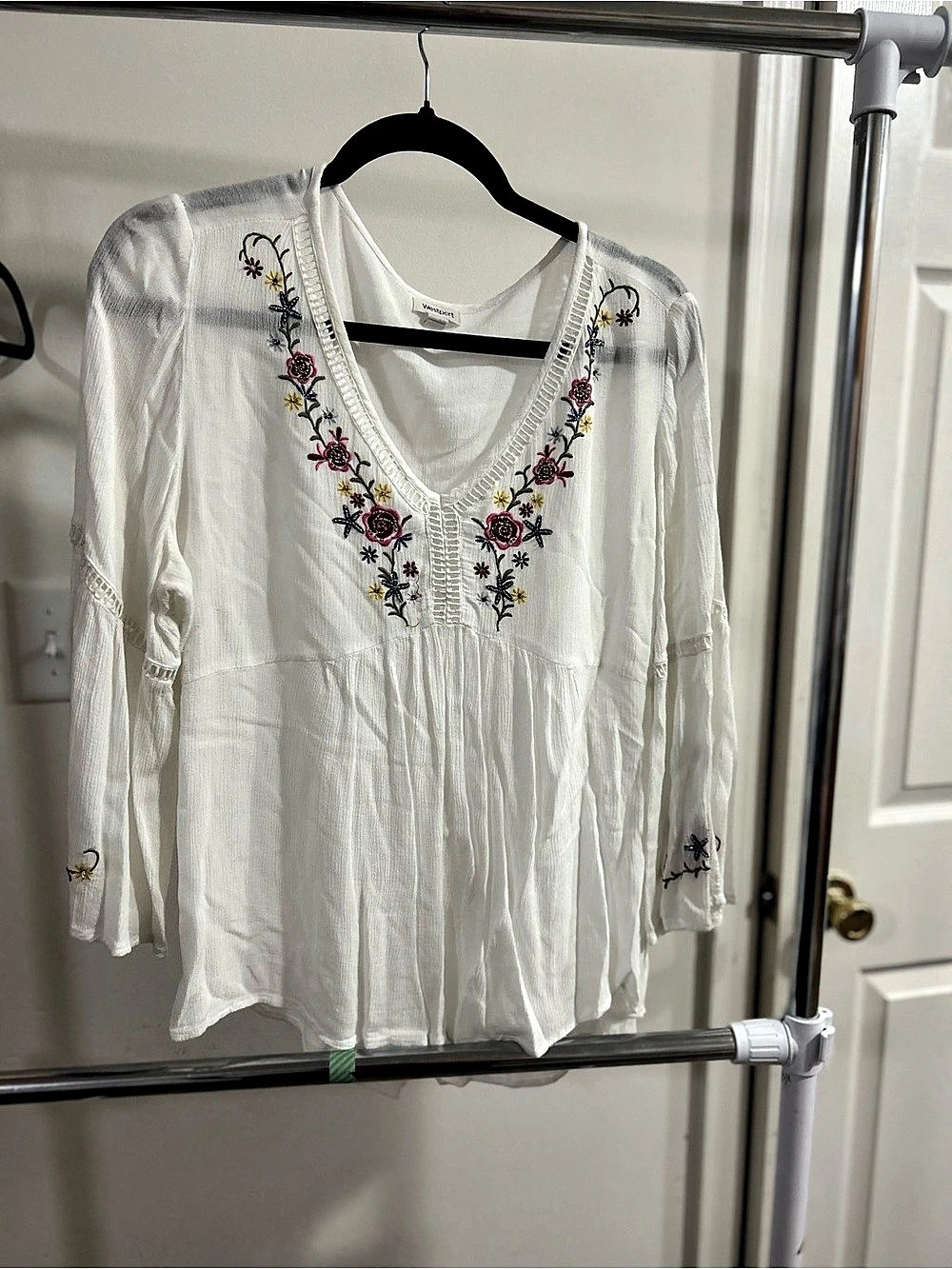 Westport Embroidered Tunic in White XL Like New